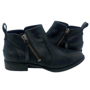 Ugg Aureo Black Waterproof Leather Ankle Boots